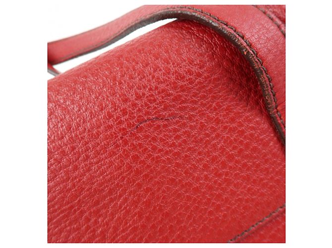 Borsa a tracolla in pelle PRADA con logo triangolare, borsa satchel, borsa a mano rossa - vista 20