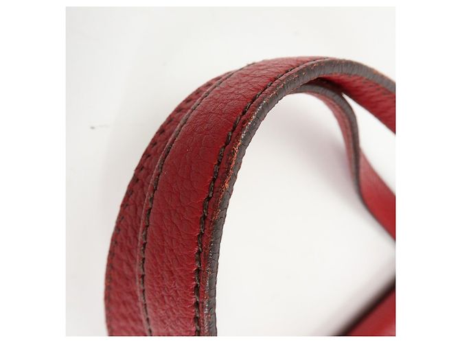 Borsa a tracolla in pelle PRADA con logo triangolare, borsa satchel, borsa a mano rossa - vista 9