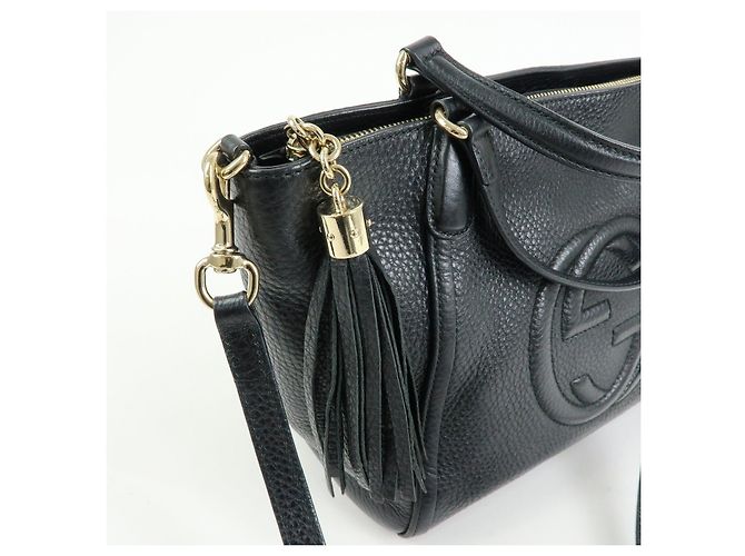 Borsa a mano 2Way GUCCI Interlocking G SOHO in pelle Nero 369176 - vista 15