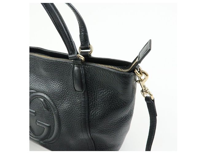 Borsa a mano 2Way GUCCI Interlocking G SOHO in pelle Nero 369176 - vista 16