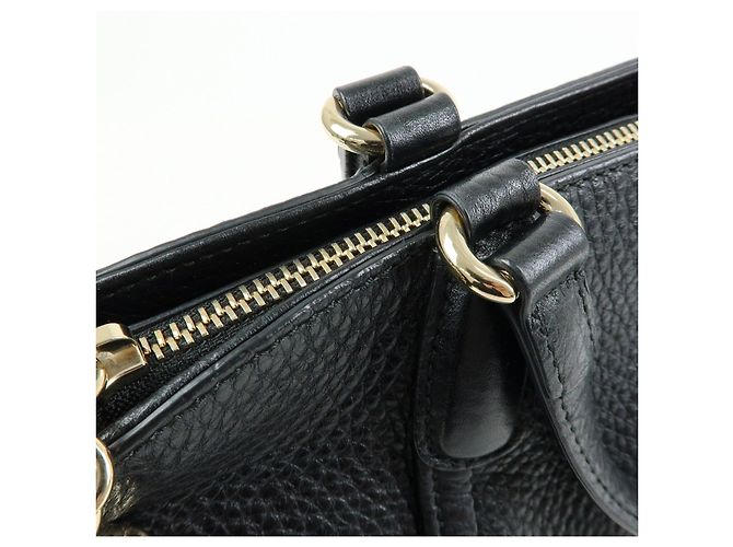 Borsa a mano 2Way GUCCI Interlocking G SOHO in pelle Nero 369176 - vista 18