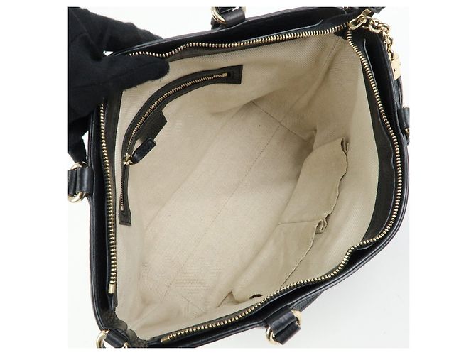 Borsa a mano 2Way GUCCI Interlocking G SOHO in pelle Nero 369176 - vista 19