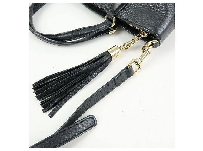 Borsa a mano 2Way GUCCI Interlocking G SOHO in pelle Nero 369176 - vista 8