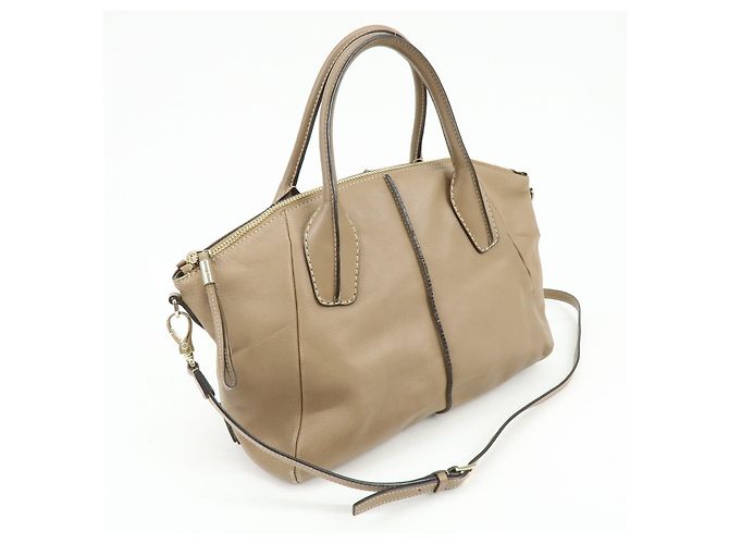 Borsa 2Way TOD'S in pelle con cuciture Borsa Boston Borsa a tracolla Marrone - vista 4