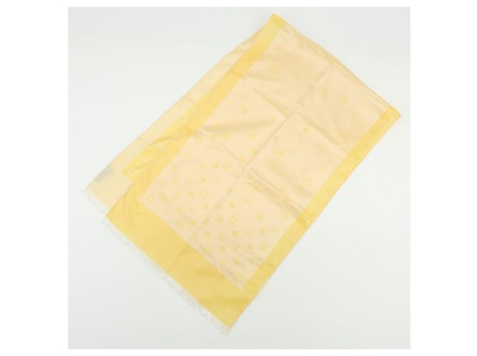 Louis Vuitton Monogram Echarpe Capri Silk 100% Scarf Orange - vista 3