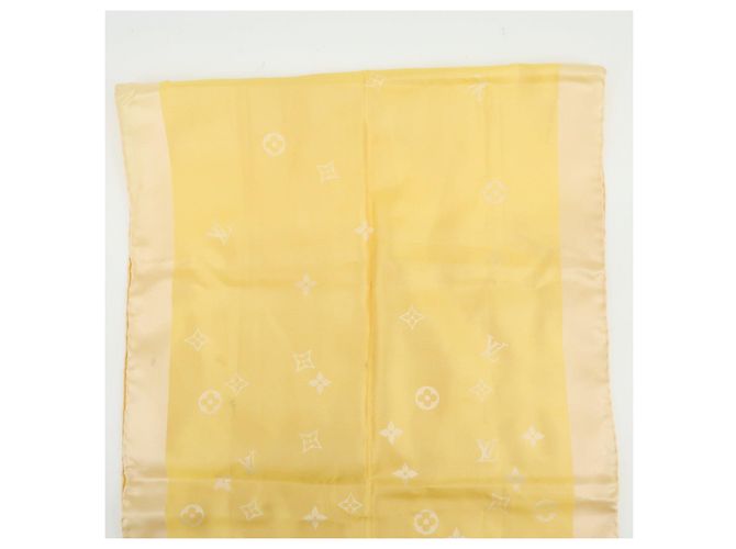 Louis Vuitton Monogram Echarpe Capri Silk 100% Scarf Orange - vista 5