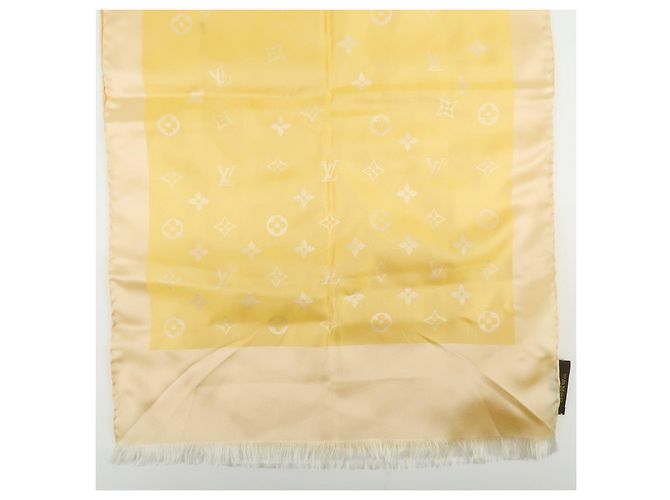Louis Vuitton Monogram Echarpe Capri Silk 100% Scarf Orange - vista 6