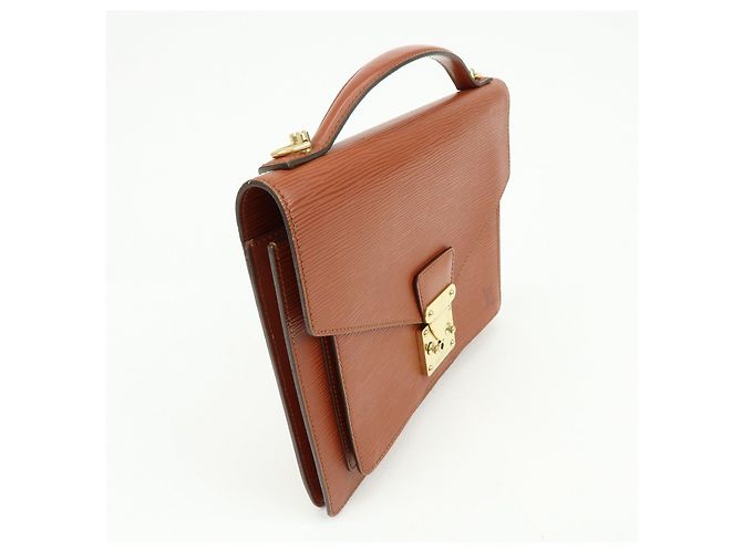 Louis Vuitton Epi Monceau Borsa 2way Borsa a Mano Kenya Brown M52123 - vista 4