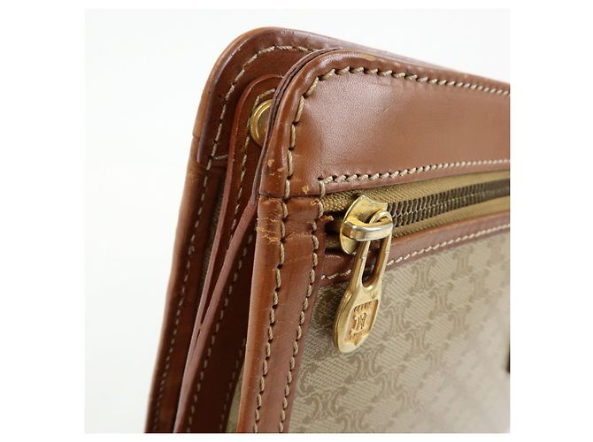 Céline Pochette CELINE Macadam in PVC e pelle Beige Brown - vista 13