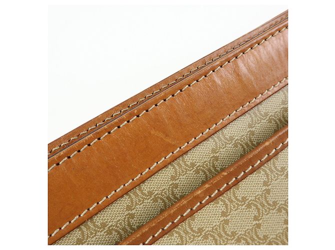 Céline Pochette CELINE Macadam in PVC e pelle Beige Brown - vista 18