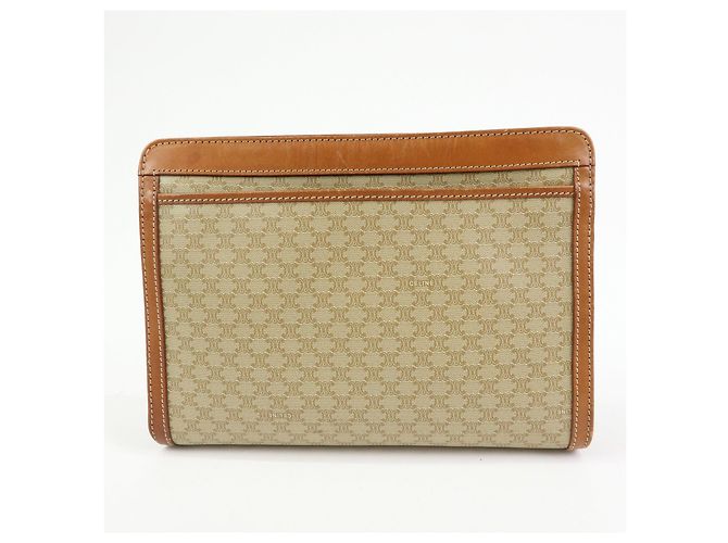 Céline Pochette CELINE Macadam in PVC e pelle Beige Brown - vista 2