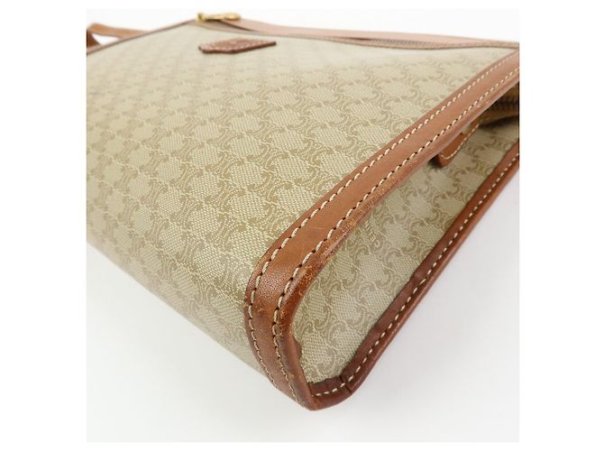 Céline Pochette CELINE Macadam in PVC e pelle Beige Brown - vista 8