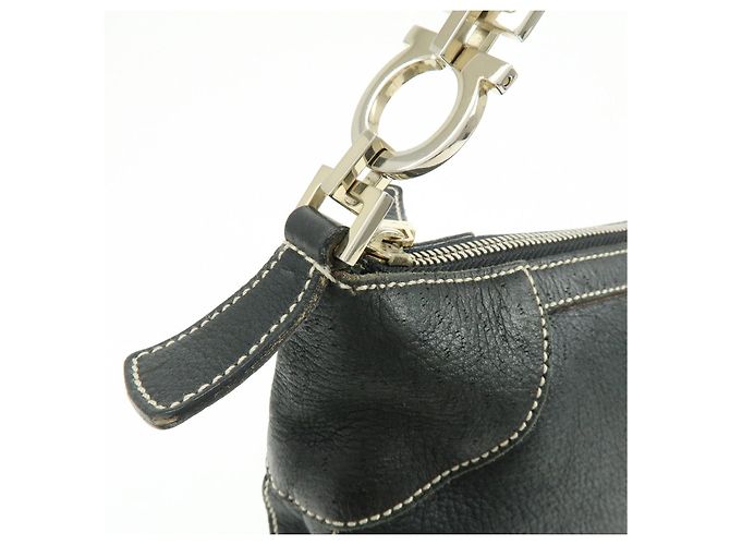 Salvatore Ferragamo Borsa a tracolla e borsa a mano Ferragamo Gancini in pelle Nero - vista 13