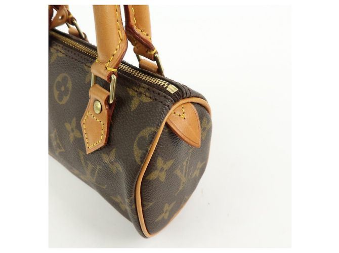 Borsa a mano Louis Vuitton Monogram Mini Speedy e tracolla marrone M41534 - vista 16