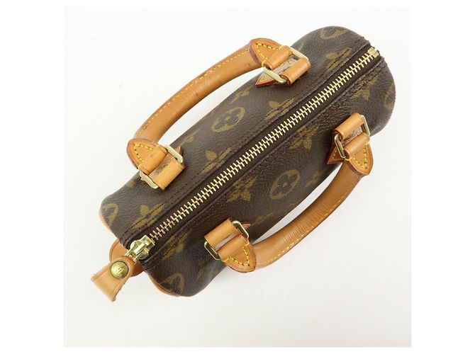 Borsa a mano Louis Vuitton Monogram Mini Speedy e tracolla marrone M41534 - vista 18