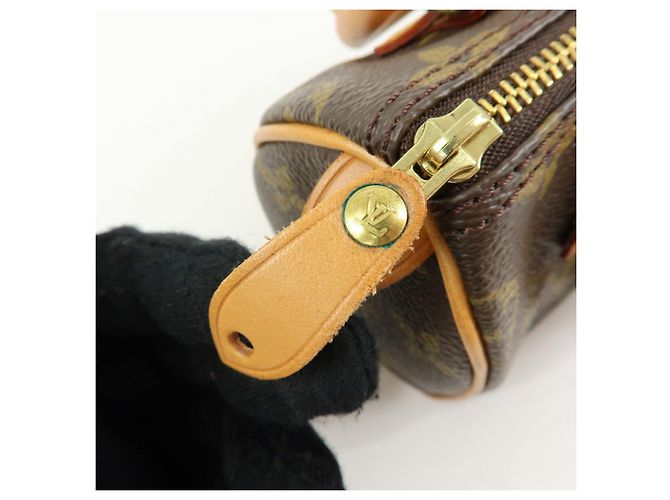 Borsa a mano Louis Vuitton Monogram Mini Speedy e tracolla marrone M41534 - vista 19