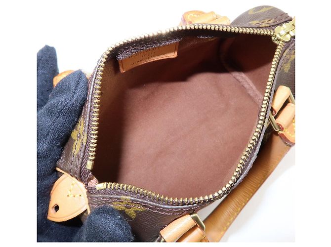 Borsa a mano Louis Vuitton Monogram Mini Speedy e tracolla marrone M41534 - vista 20