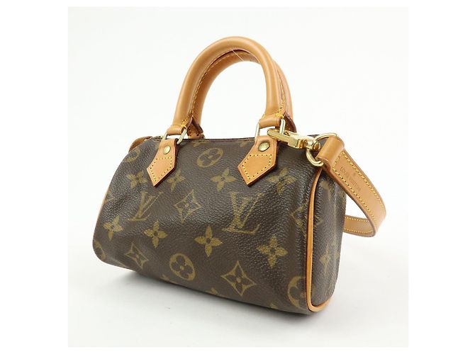 Borsa a mano Louis Vuitton Monogram Mini Speedy e tracolla marrone M41534 - vista 3