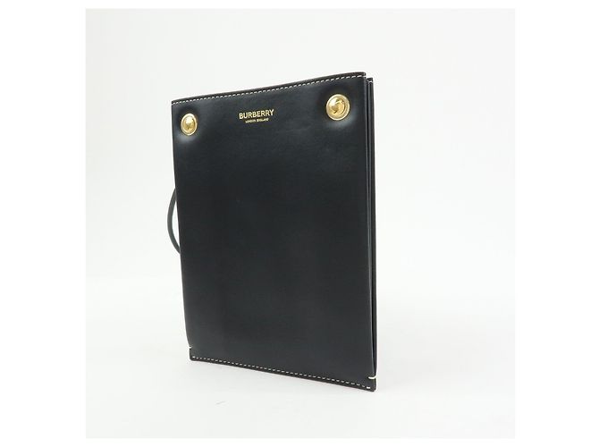 BURBERRY Borsa a tracolla in pelle Pochette piatta Nera - vista 3