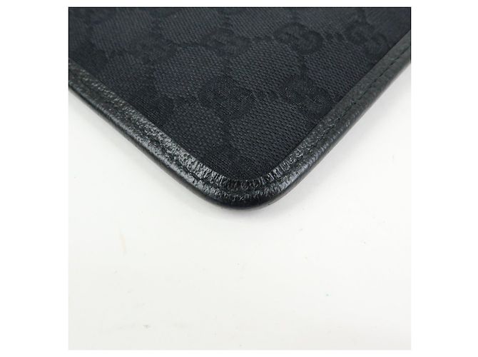 GUCCI Borsa a tracolla e a spalla in pelle e tela GG Nera 27639 - vista 11