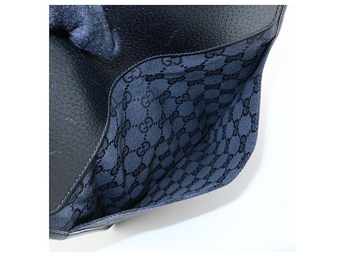GUCCI Borsa a tracolla e a spalla in pelle e tela GG Nera 27639 - vista 14