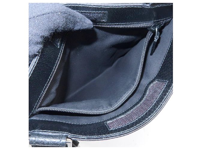 GUCCI Borsa a tracolla e a spalla in pelle e tela GG Nera 27639 - vista 16