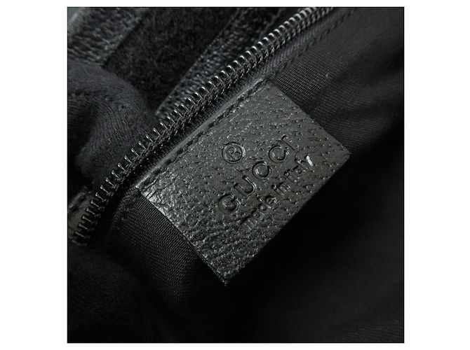 GUCCI Borsa a tracolla e a spalla in pelle e tela GG Nera 27639 - vista 17
