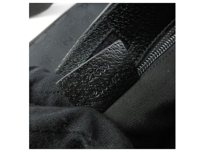GUCCI Borsa a tracolla e a spalla in pelle e tela GG Nera 27639 - vista 18