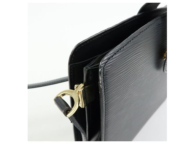 Borsa a tracolla e spalla Louis Vuitton Epi Capuchin Noir Black M52342 - vista 17