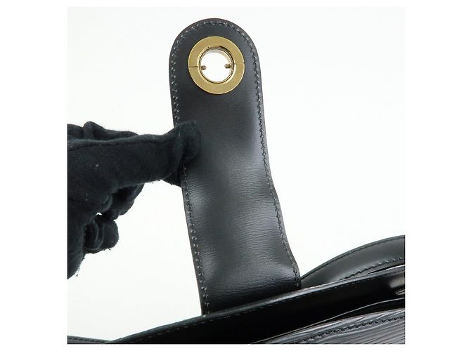 Borsa a tracolla e spalla Louis Vuitton Epi Capuchin Noir Black M52342 - vista 19