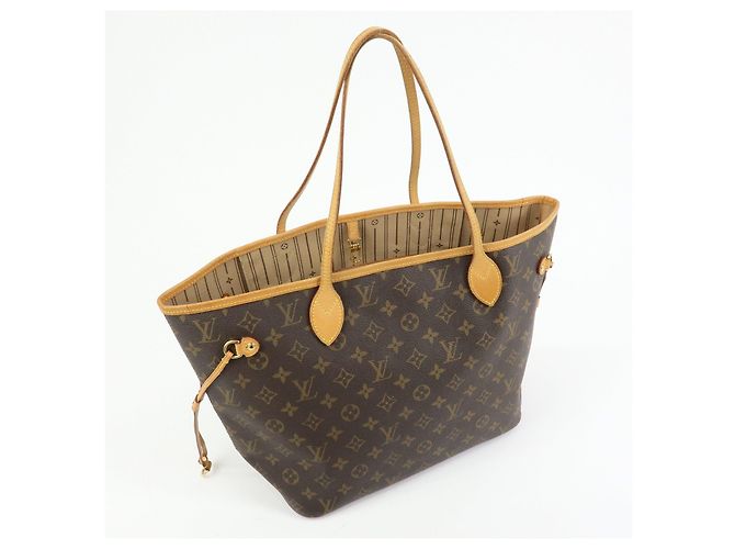 Borsa a Spalla Louis Vuitton Monogram Neverfull MM Marrone M40156 - vista 4