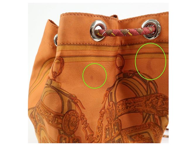 Hermès HERMES Borsa a tracolla Silk Taurillon Sac SoieCool22 Punzonatura □O Arancione - vista 16