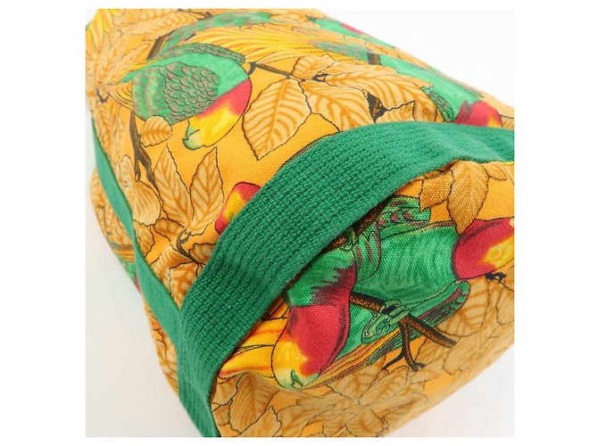 Hermès Borsa a tracolla e spalla HERMES in tela con coulisse Orange Green - vista 10