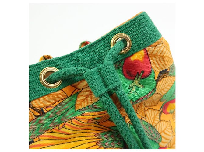 Hermès Borsa a tracolla e spalla HERMES in tela con coulisse Orange Green - vista 19