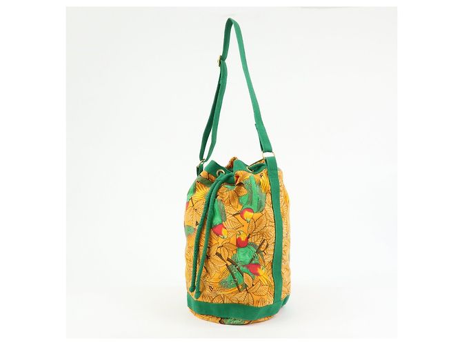 Hermès Borsa a tracolla e spalla HERMES in tela con coulisse Orange Green - vista 3