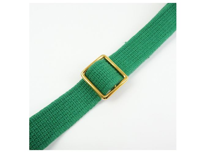 Hermès Borsa a tracolla e spalla HERMES in tela con coulisse Orange Green - vista 7