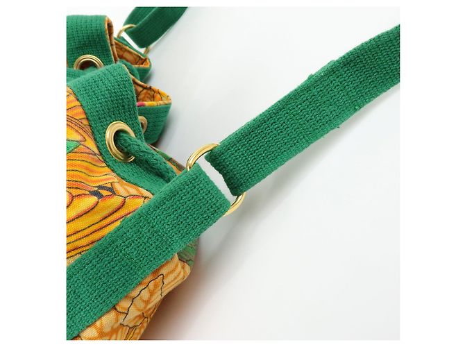 Hermès Borsa a tracolla e spalla HERMES in tela con coulisse Orange Green - vista 8