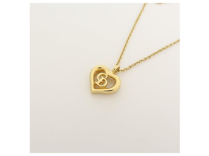 Collana in metallo con ciondolo a cuore logo Christian Dior Oro - vista 4