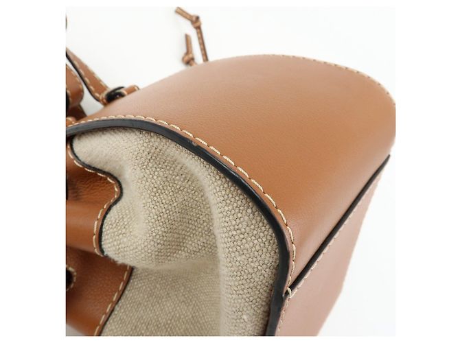 Borsa Mini 2Way LOEWE Anagram Hammock in pelle di vitello e cotone con coulisse - vista 11
