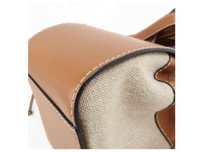 Borsa Mini 2Way LOEWE Anagram Hammock in pelle di vitello e cotone con coulisse - vista 12