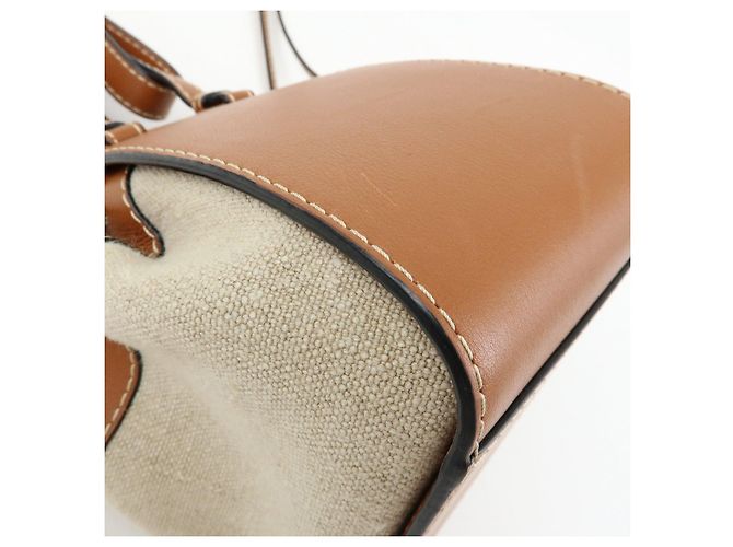 Borsa Mini 2Way LOEWE Anagram Hammock in pelle di vitello e cotone con coulisse - vista 13