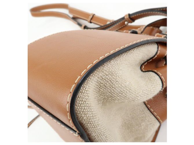 Borsa Mini 2Way LOEWE Anagram Hammock in pelle di vitello e cotone con coulisse - vista 14