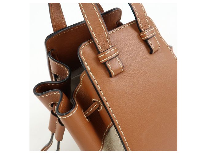 Borsa Mini 2Way LOEWE Anagram Hammock in pelle di vitello e cotone con coulisse - vista 15