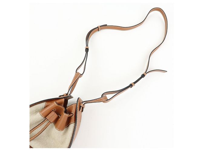 Borsa Mini 2Way LOEWE Anagram Hammock in pelle di vitello e cotone con coulisse - vista 6