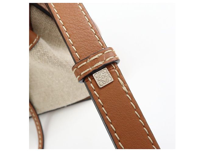 Borsa Mini 2Way LOEWE Anagram Hammock in pelle di vitello e cotone con coulisse - vista 8