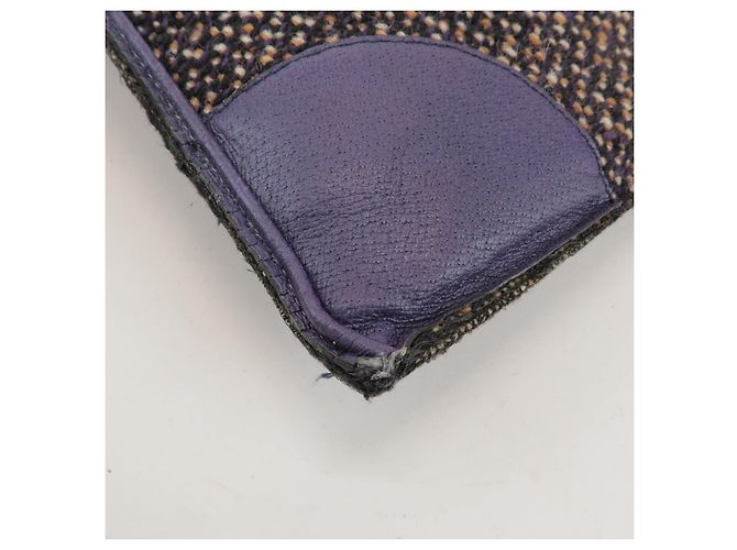 Borsa Tote e borsa a mano PRADA in pelle e lana con logo Triangle, Viola - vista 10