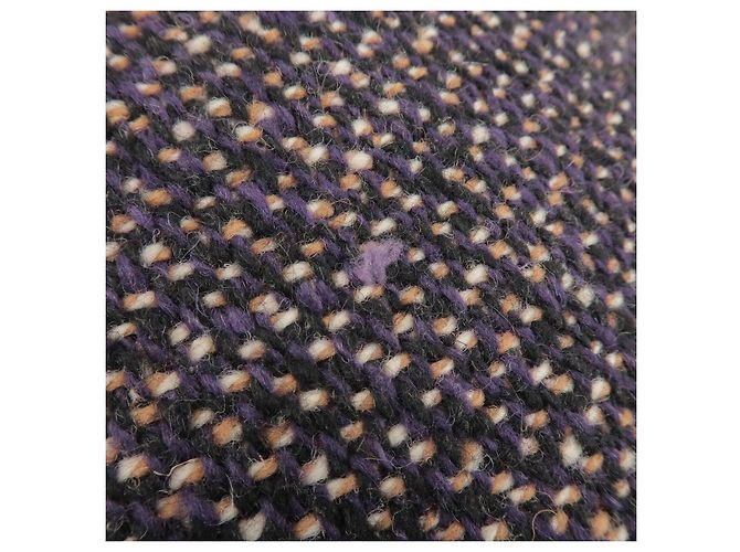 Borsa Tote e borsa a mano PRADA in pelle e lana con logo Triangle, Viola - vista 13