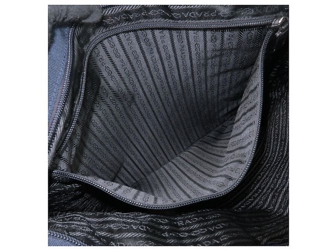 Borsa Tote e borsa a mano PRADA in pelle e lana con logo Triangle, Viola - vista 22