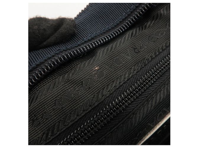 Borsa Tote e borsa a mano PRADA in pelle e lana con logo Triangle, Viola - vista 23