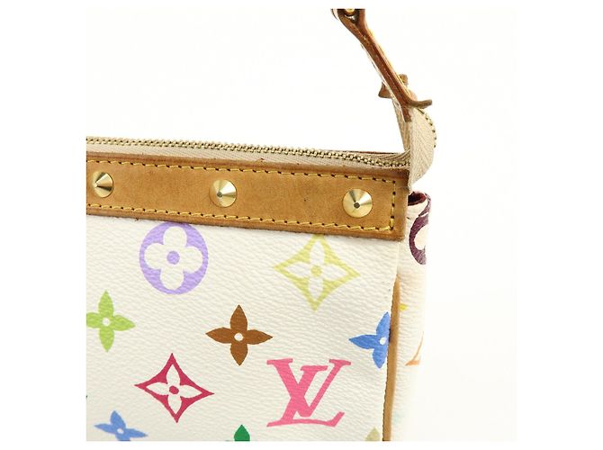 Louis Vuitton Monogram Multicolor Pochette Accessoires Bianco M92649 - vista 15